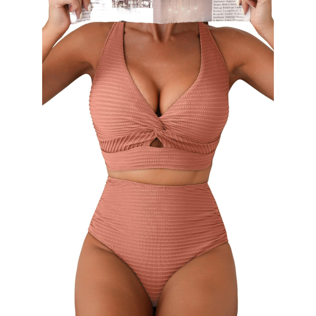Melanie | Briaunuotas Bikinis su Aukštu Liemeniu