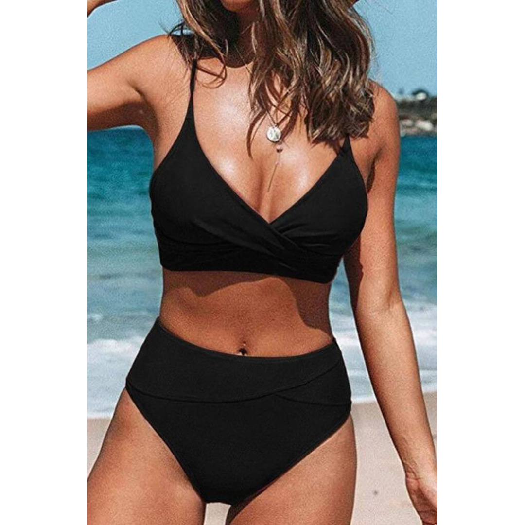 Jodi | Aukšto Liemens Bikinis su V-Dekoltė