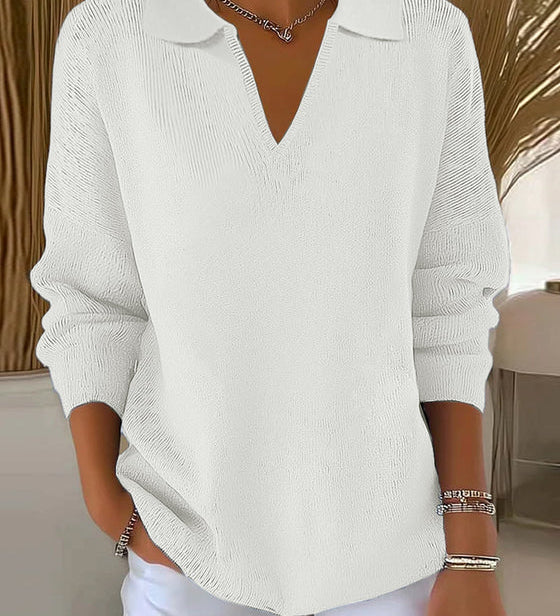 Nadia | Elegantiška Megztinė su Minkštu Apykakle