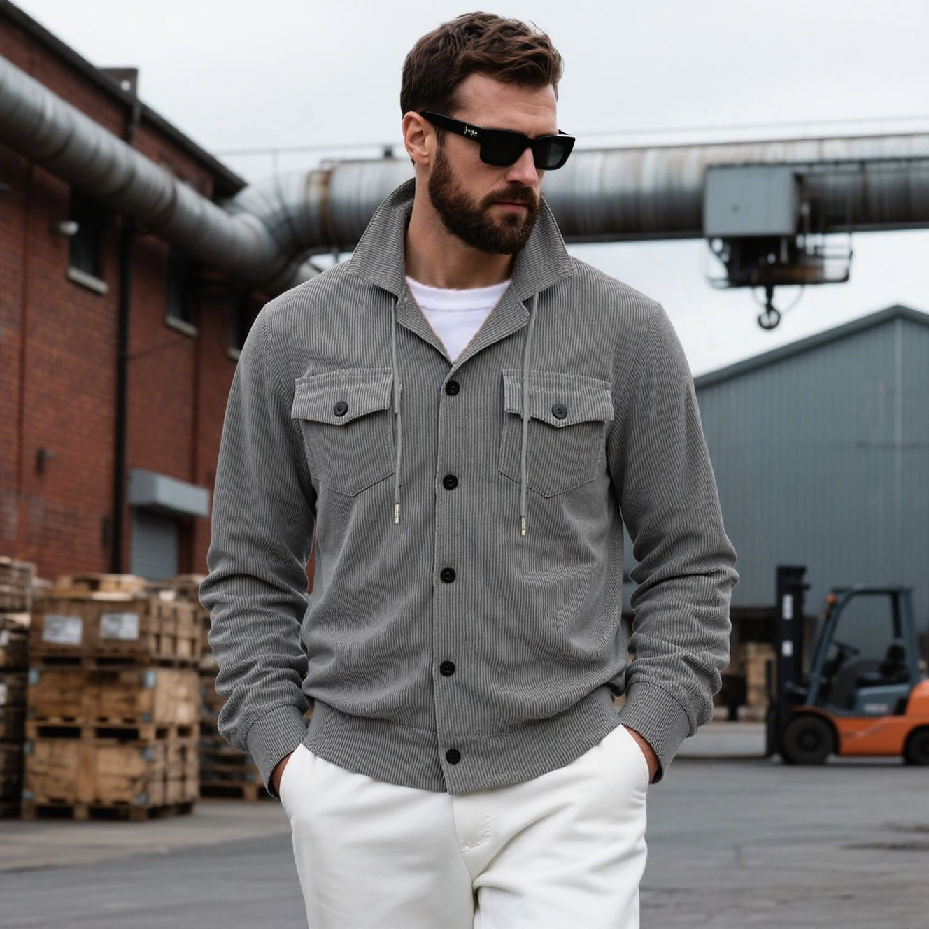 Bruno™ | Velveto striukė su mygtukais