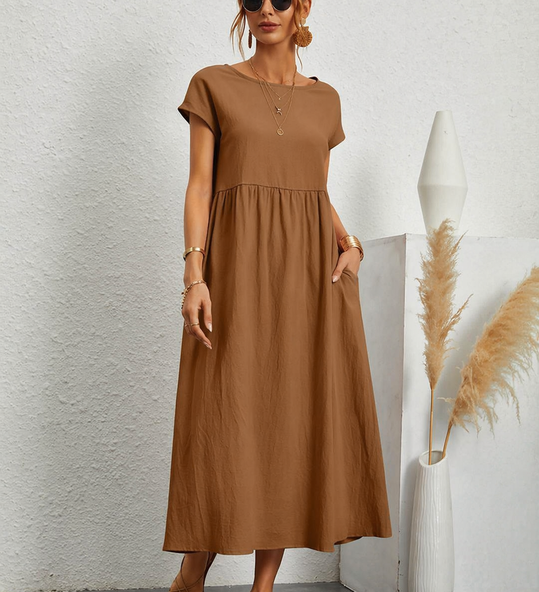 Gabrielle™ — Laisvai krintanti midi suknelė, nesenstanti elegancija