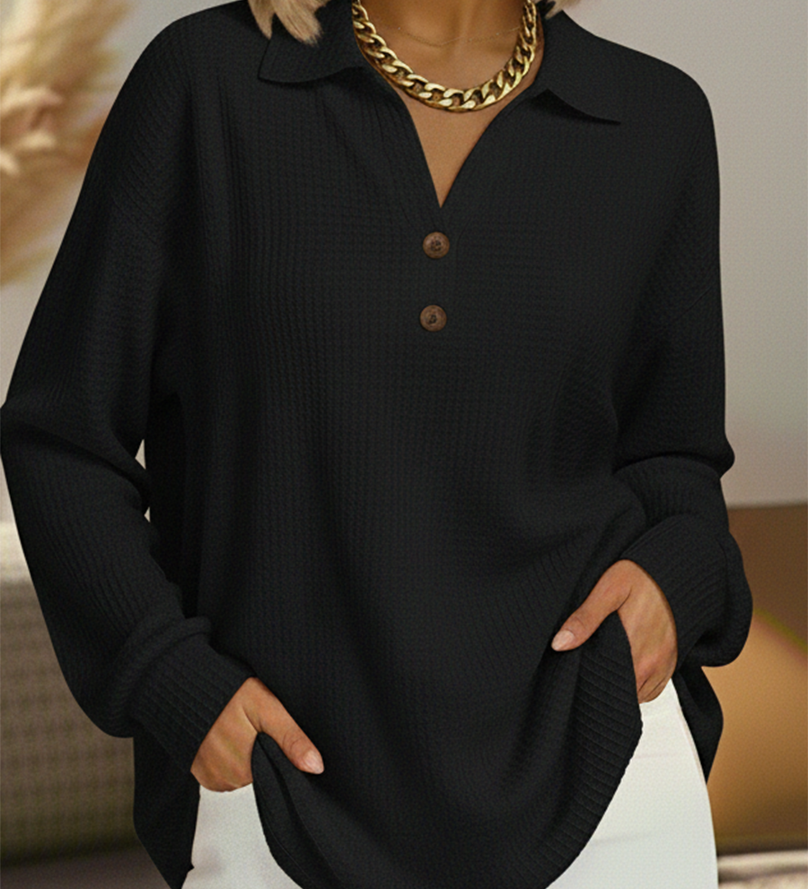 Paola | Minkšta Megztinė su Elegantišku Apykakle