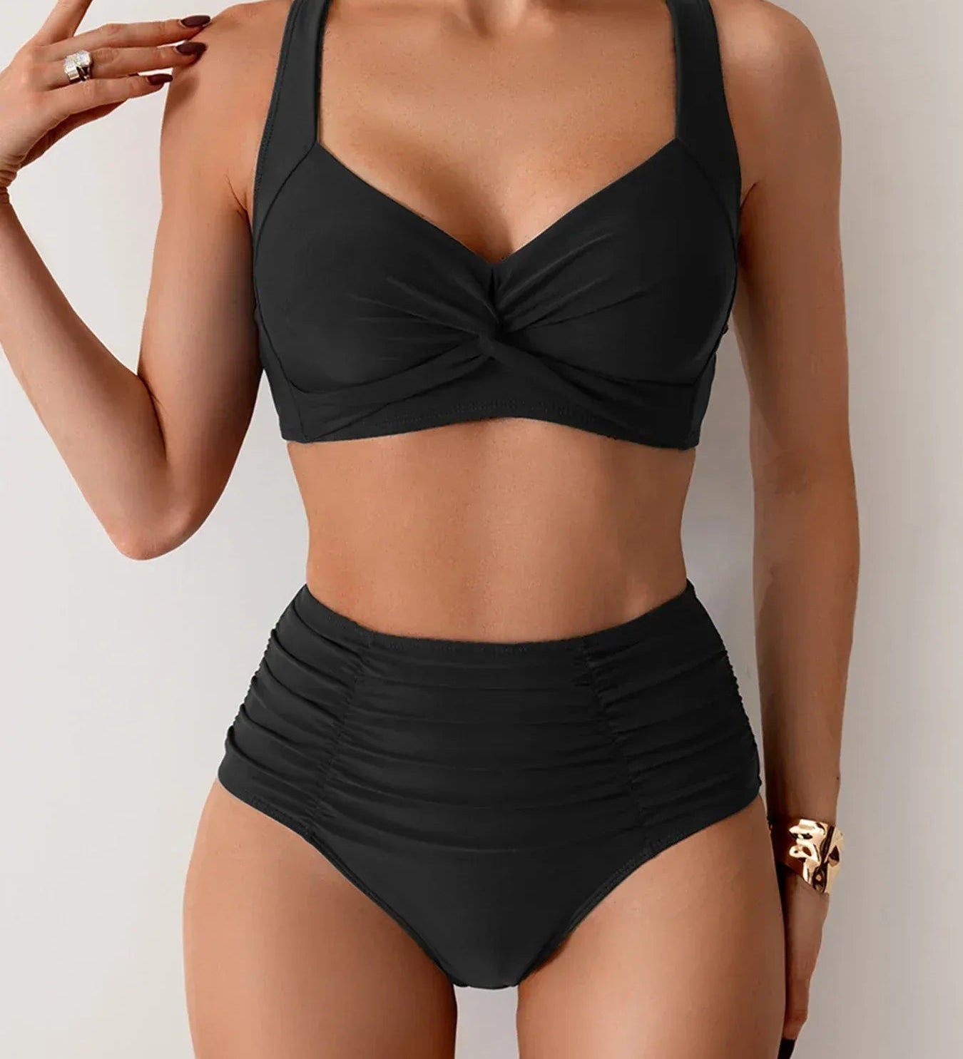 Esther | Koreguojantis Bikinis su Aukštu Liemeniu