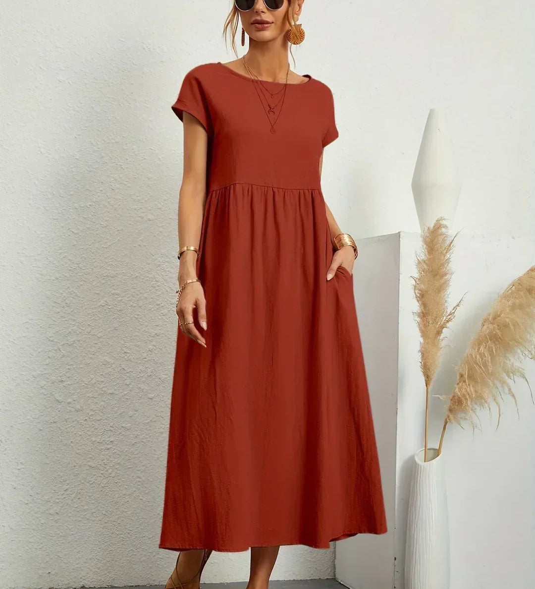 Gabrielle™ — Laisvai krintanti midi suknelė, nesenstanti elegancija