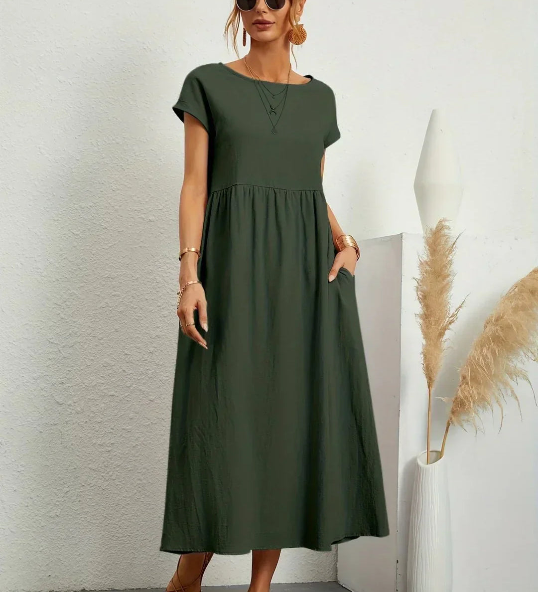 Gabrielle™ — Laisvai krintanti midi suknelė, nesenstanti elegancija