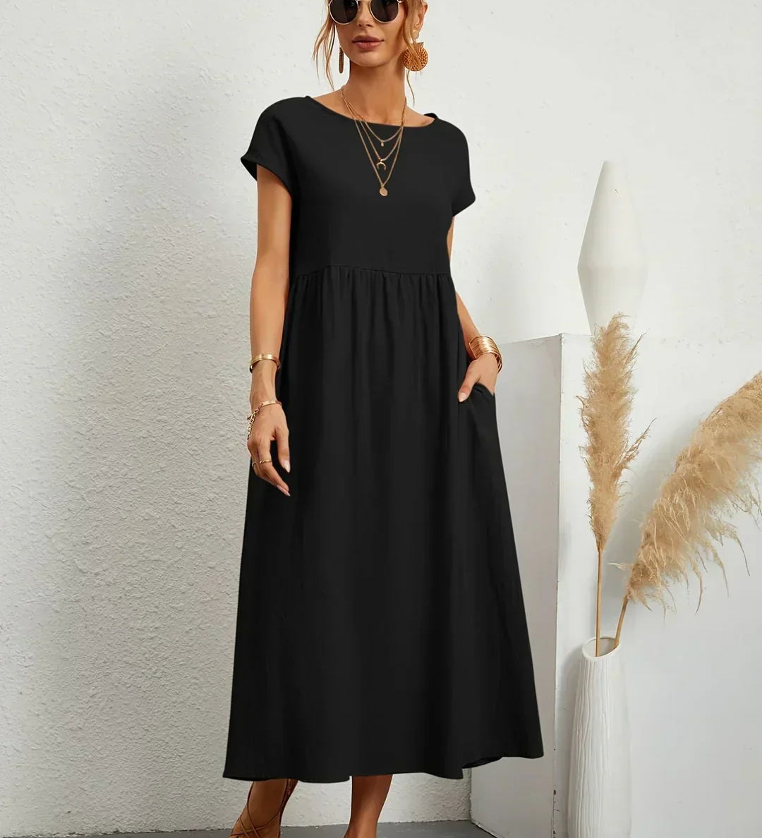 Gabrielle™ — Laisvai krintanti midi suknelė, nesenstanti elegancija