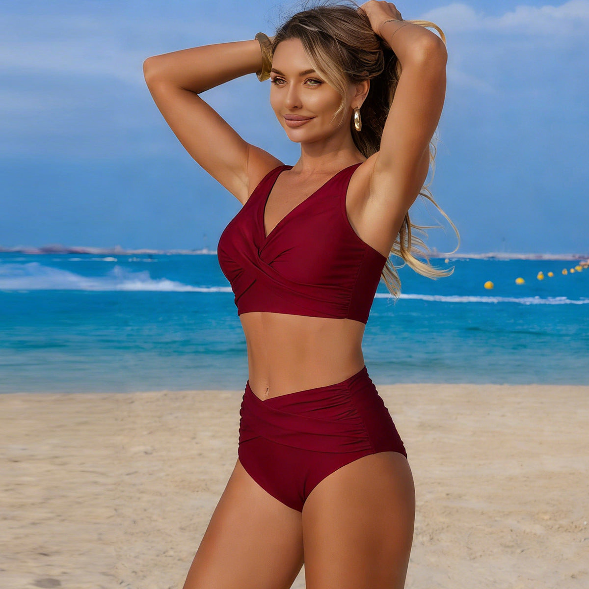 Jasmijn | Aukšto Liemens Bikinis su Sukta Detalė