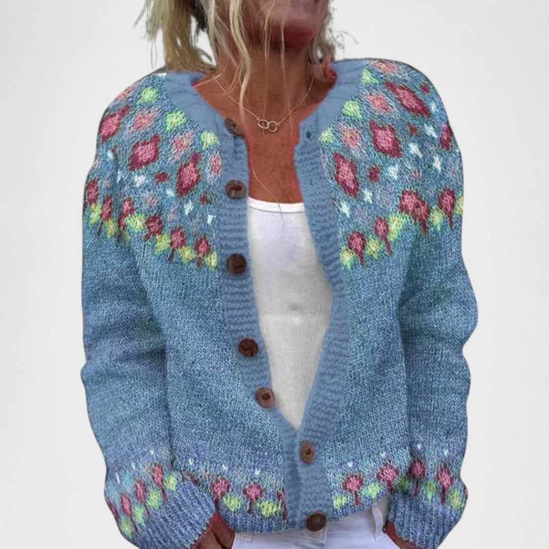 Lianne Salvia Dorata – Platus megztinis su madingu raštu