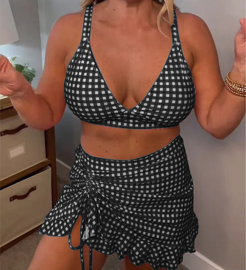 Kiki | Bikinis su Apvyniojimo Sijonu ir Imontruotu Apačiuku