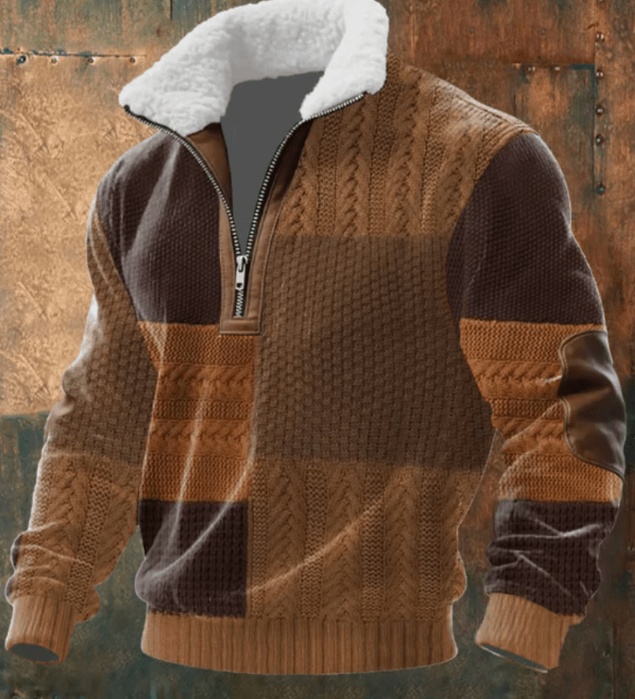 Marcus | Stilinga ir Patogi Vyrų Megztinis su Šilta Fleece Apykakle