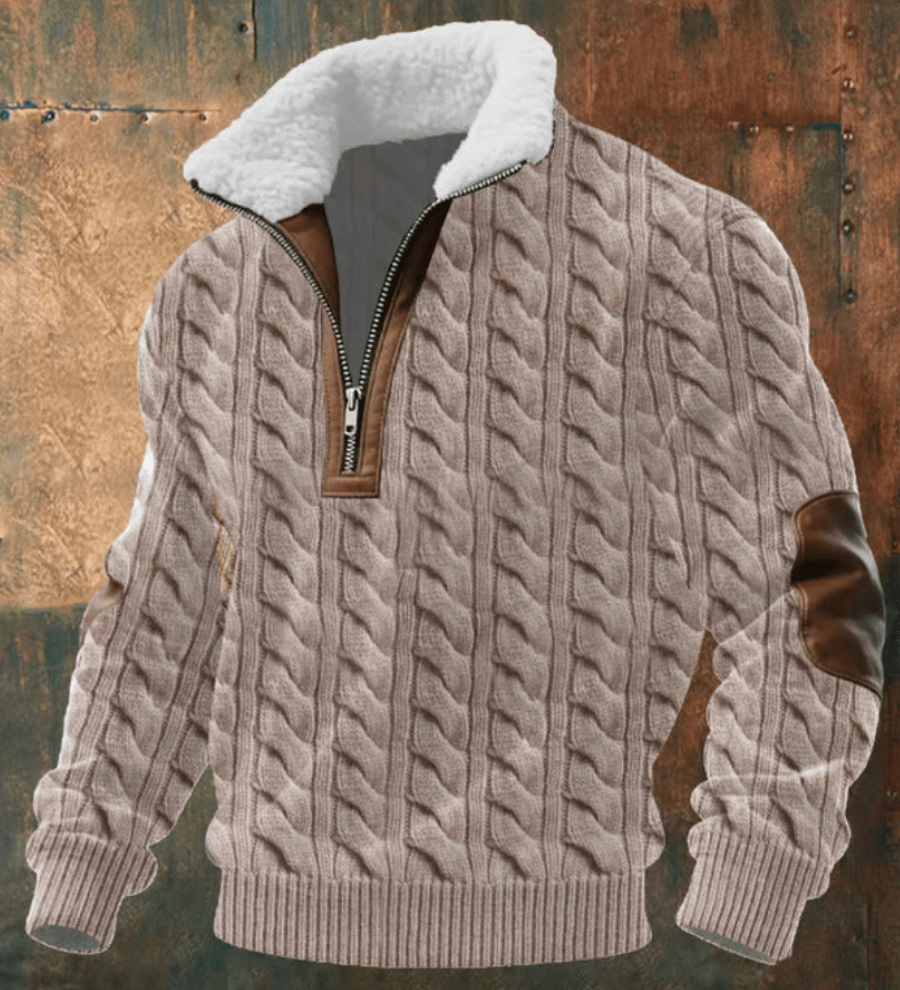 Marcus | Stilinga ir Patogi Vyrų Megztinis su Šilta Fleece Apykakle